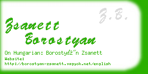 zsanett borostyan business card